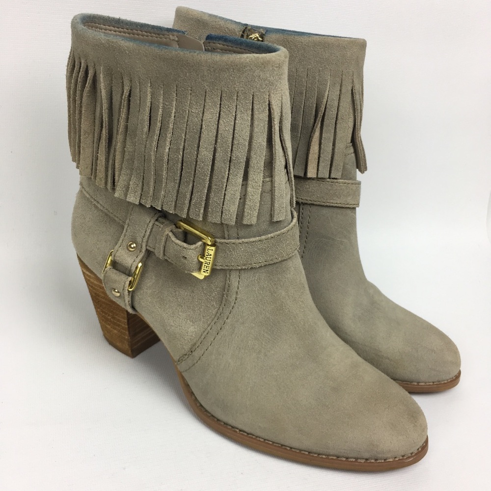 Lauren Ralph Lauren Sz 8B Suede Heeled Booties